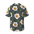 thumbnail image 4 of Goofa Cute Poached Eggs Printed Men's Casual Short-sleeved Shirt,Lightweight Breathable Button-down,Summer Casual men's top,Versatile Fashion shirt-4X-Large, 4 of 7