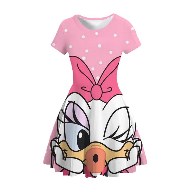 2022 nuevo vestido de princesa de verano para niñas Disney Mickey Mouse lindo estampado de manga corta vestido de fiesta para niños 3-16110 heqiyong CONDUJO