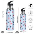thumbnail image 2 of Yayeee 33oz Insulated Water Bottle Double Wall Stainless Steel with Flip Straw Lid, Blue Cartoon Paw Pattern, 2 of 7