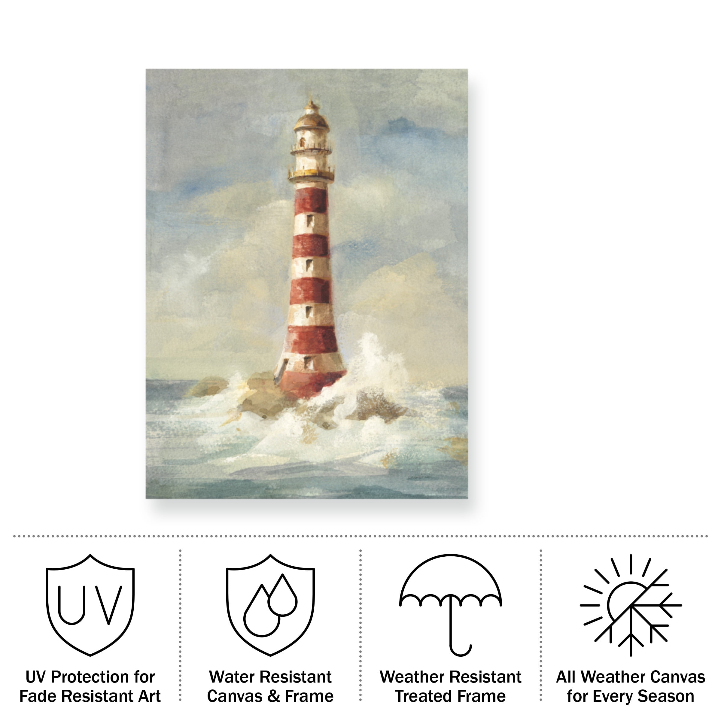 Danhui Nai 'Lighthouse II' Outdoor Canvas 32x16