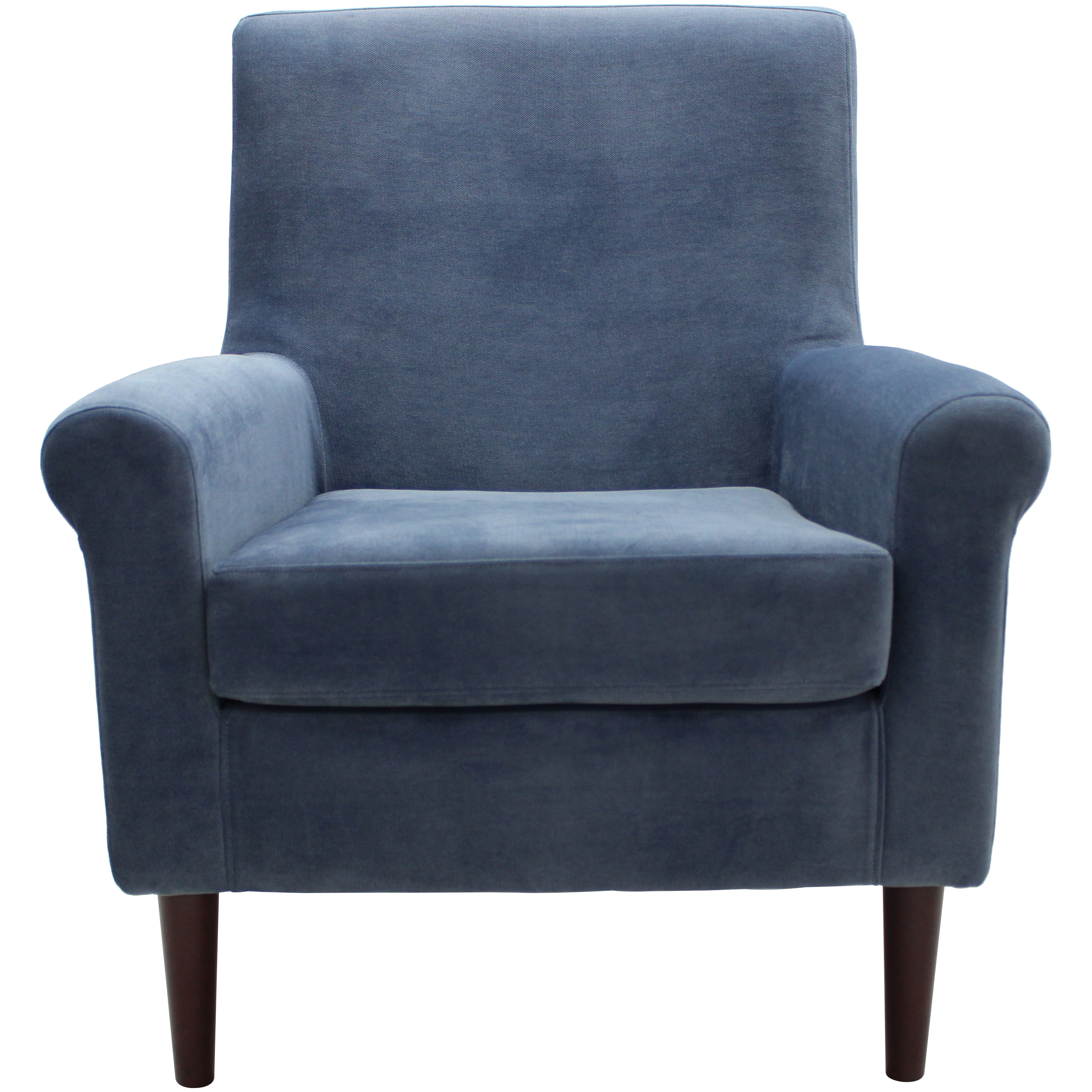 Rolled Arm Lounge Chair Navy Upholstery Armchair Accent Living Room