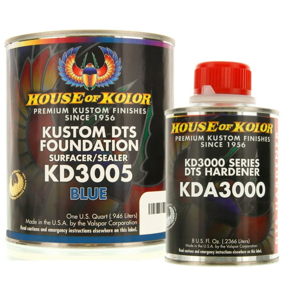House of Kolor QUART KIT BLUE Color KD3005 DTS Surfacer / Sealer w/ Hardener