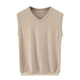thumbnail image 2 of Elvqul Sweater for Men Khaki V Neck Solid Color Mens Sweater Vest, 2 of 4