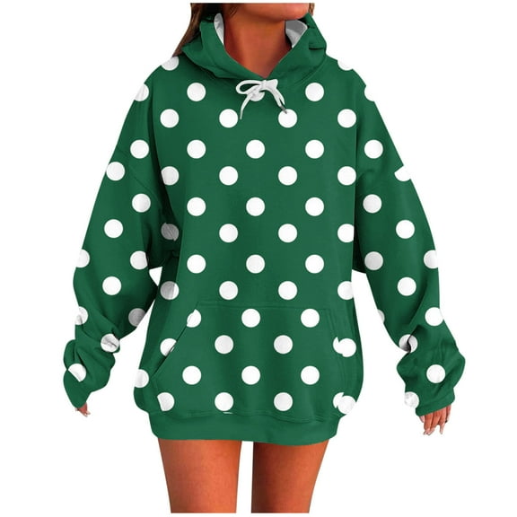 Htigea Oversized Sweatshirts for Women Cute Print Long Sleeve Hoodies Drawstring Hooded Pullover Tops Casual Loose Sweatshirt with Pockets Army Green S