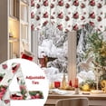 thumbnail image 5 of Christmas Cardinal Tie Up Valances Curtain, Red Bird Poinsettia Leaf Winter Adjustable Rod Pocket Short Window Treatment Tie Up Curtains Valances for Kitchen Living Room Bathroom 54x18 Inches, 5 of 9