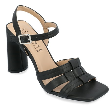 

Journee Collection Womens Gibssen Ankle Strap Covered Block Heel Sandals
