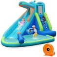 thumbnail image 1 of Costway Inflatable Kids Hippo Bounce House Slide Climbing Wall Splash Pool w/740W Blower, 1 of 9