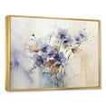 thumbnail image 2 of Designart "Beige-Purple Decorative Violets" Violets Floater Framed Wall Art Living Room, 2 of 5