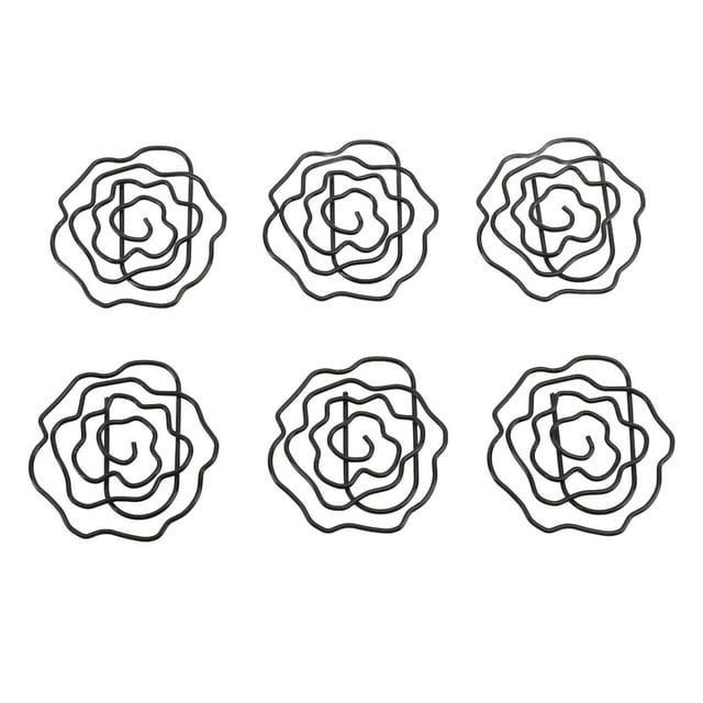 Pinces à Papier en Forme de Rose 50 Pcs Mignonnes Pinces Métalliques Décoratives avec Boîte de Rangement pour École Bureau