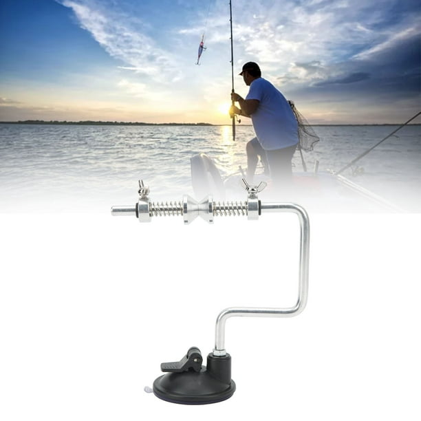 Octpeak Fish Line Spooler, Fastening Spring Easy Fix Fish Line Winding Tool Aluminium Alloy Vacuum Sucking Cup Stable For Wall For Fishermen For Truck