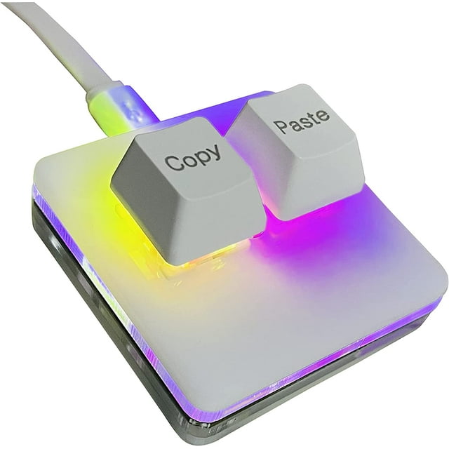 BTXETUEL Copy and Paste 2-Key Keyboard SAYO OSU Keypad Hotswap One Handed Mechanical Gaming Keyboard Cherry Switch RGB Backlit Mini USB Keypad for macros or Rhythm Games