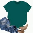 thumbnail image 4 of ORT T Shirts for Women Summer Short Sleeve Crewneck Casual Cute Graphic Basic Tees Tops(Dark Green,S), 4 of 5