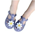 thumbnail image 3 of Gubotare Sandals for Girls Flats Mary Jane Dance Party Shoes, Snow Princess Sandals for Little GirlsToddler, Birthday (Purple,Size 10), 3 of 6
