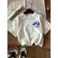 thumbnail image 2 of Casual Round Neck T-Shirt with Shark Print - Regular Fit, All-Season Fashion Tee for Ladies, 2 of 5
