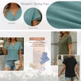 thumbnail image 4 of SUNBS Shirts for Women Short Sleeve Blouses V Neck Henley Dressy Casual Pullover Summer Tops Spring Fashion Trendy Cute Cloths, 4 of 10