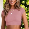 thumbnail image 3 of LYXSSBYX Blouses for Women Short Sleeve Fashion Women Short Sleeve Comfortable Breathable Round-Neck Blouses Shirt Tops, 3 of 8