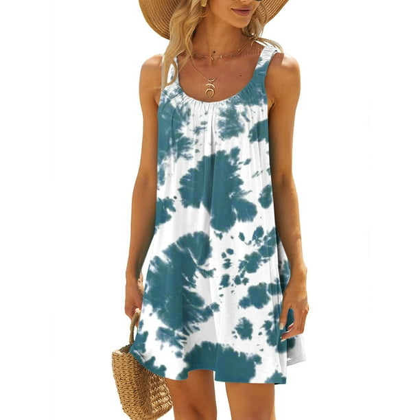 ICHUANYI Clearance Women's Beach Dress Bikini Beachwear Coverups Casual Vacation Short Summer Halter Dresses(Light Blue, XL) ICHUANYI WER2023080800149