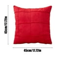 thumbnail image 4 of Red Couch Throw Pillow Covers,Cushion Pillow Case,18x18 Inch Line Stripes Pattern Brush Cloth Pillow Covers for Sofa Living Room Velvet Pillow Cases, 4 of 4