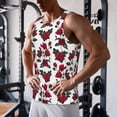 thumbnail image 5 of Lsque Rose Flowers Pattern Mens Tank Tops Muscle Athletic Quick Dry Sleeveless Workout Fitness T Shirts Beach Tank Top, Loose-fit Sleeveless Shirt for Men-Medium, 5 of 7