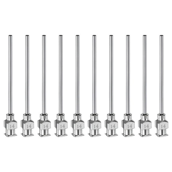 Uxcell 10pcs 14G Stainless Steel Dispensing Needles, 2" Glue Needle Tube Blunt Tip