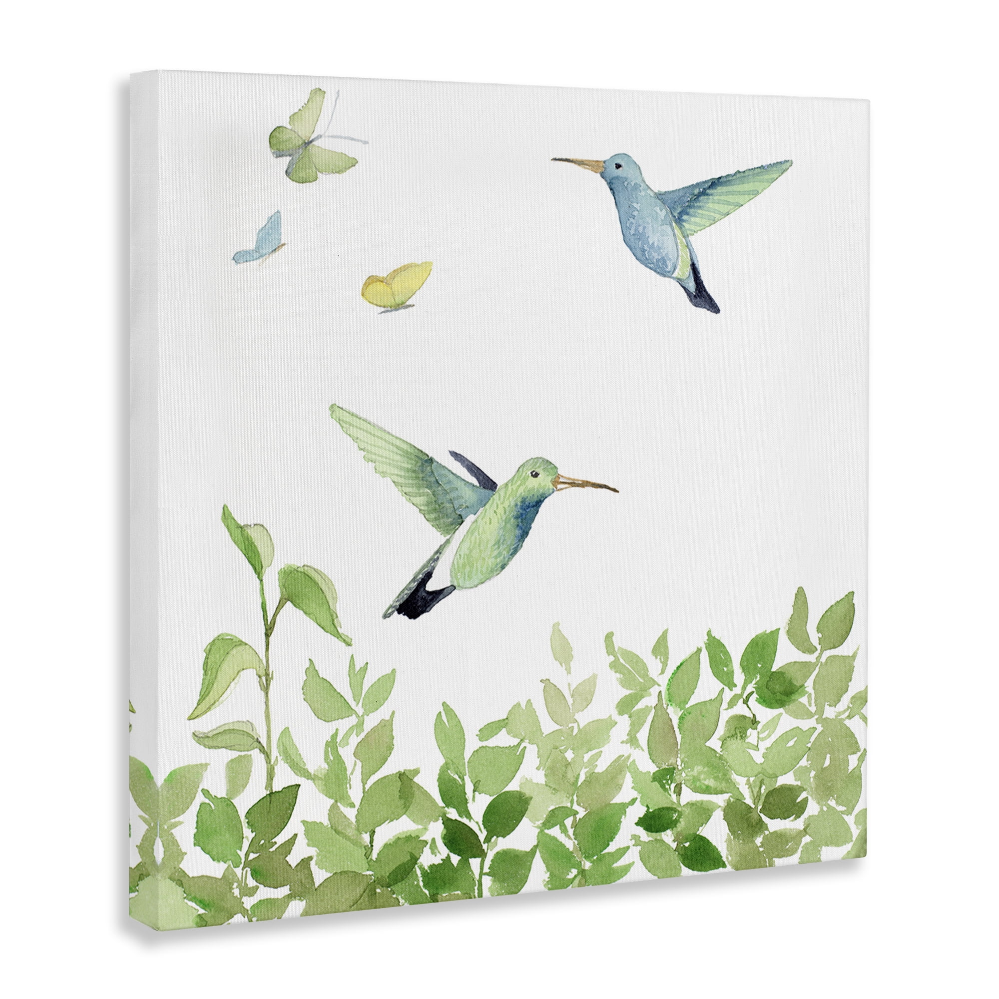 Stupell Industries Spring Hummingbirds Scene Animals & Insects Painting Gallery Wrapped Canvas Art Print Wall Art, 30 x 30