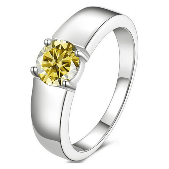 Adjustable Engagement Wedding Rings for Men,1 ct D Color Yellow/Pink/Blue Moissanite Rings,925 Sterling Silver Anniversary Diamond Rings with Certificate