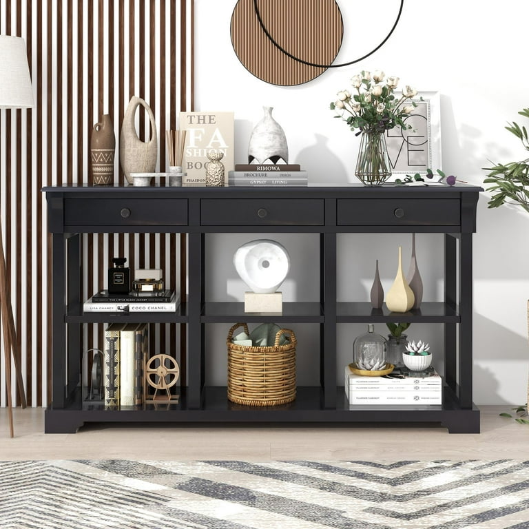 Long black console outlet
