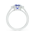 thumbnail image 2 of ANGARA Natural Tapered Shank 1.9 ct Tanzanite Ring with Diamond Accents in 14K White Gold for Women (Size-9x7mm) | December Birthstone, Anniversary, Jewelry Gift for Women | Natural Tanzanite Ring, 2 of 9