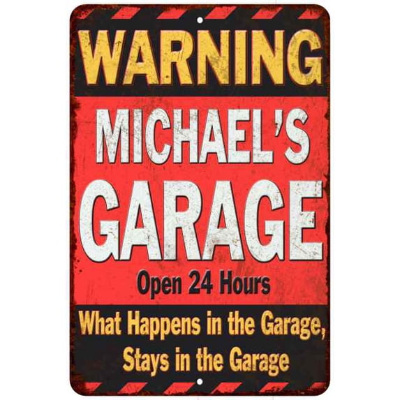 MICHAEL'S Garage Warning Man Cave Wall Decor 16 x 24 Matte Finish Metal 116240030007