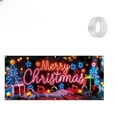 thumbnail image 1 of Feltree Christmas Fluorescent Garage Door Cover Heavy-Duty PVC Barrier with Streamer Rope for Holiday Decor and Weather Protection, 1 of 8