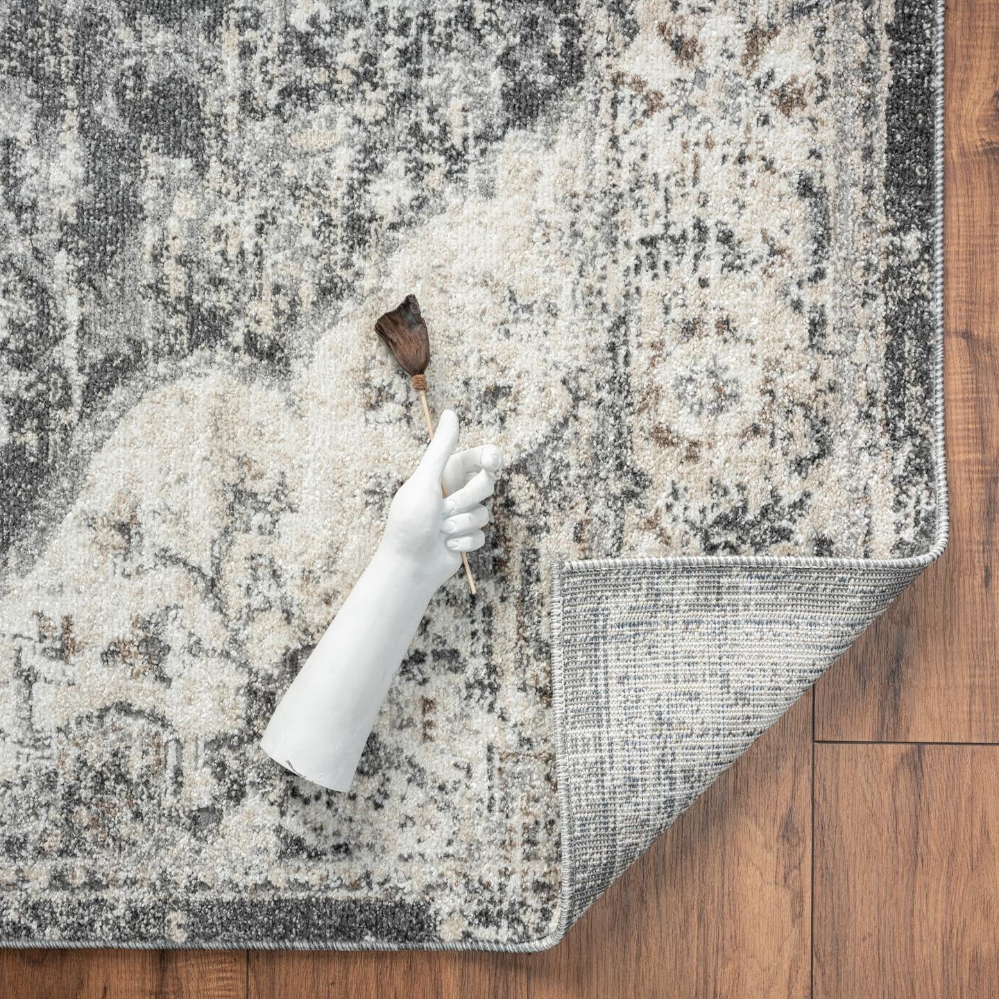 Luxe Weavers Vintage Oriental Gray 8x10 Area Rug for Living Room