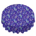 thumbnail image 2 of Paisley and Floral Purple Pattern Round Tablecloth 60"x60", Wrinkle Resistant Wipeable Table Cover for Kitchen Dining Room Picnic Patio and Party, 2 of 6