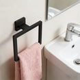 thumbnail image 2 of Modern Square Towel Ring Wall Mounted Durable Stainless Steel Hand Towel Holder for Bathroom Kitchen and Restroom, 2 of 5