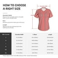 thumbnail image 7 of Woman T-Shirt Summer Candy Stripes Tshirt Red and White Stripe Elegant T Shirts Short Sleeves V Neck Printed Oversize T, 7 of 7