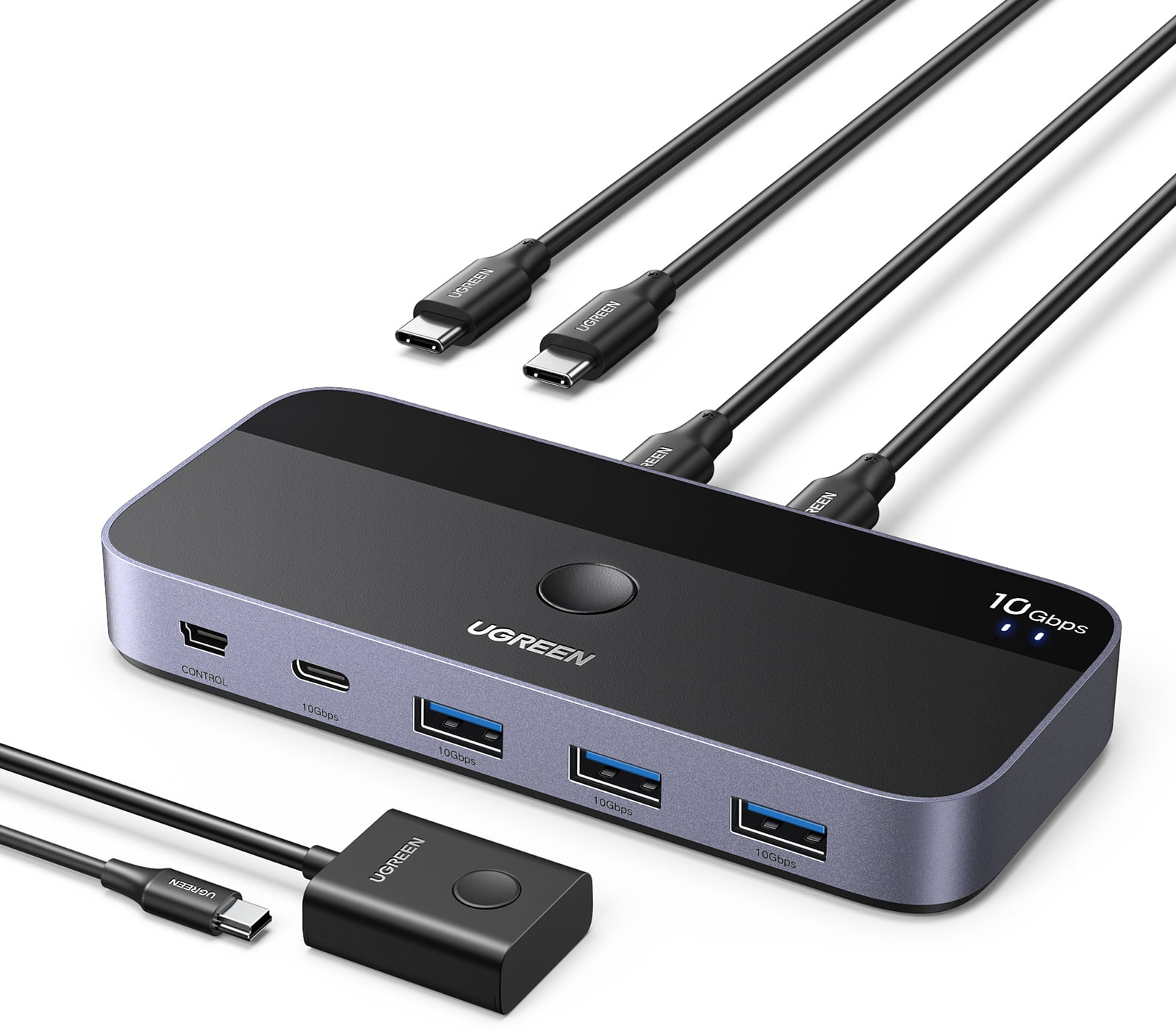 UGREEN USB C Switch 2 Computers Share 4 USB 3.2 Ports, 10Gbps KVM Switch