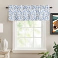thumbnail image 2 of Blue Spring Floral Rod Pocket Curtain Valance, Flowers Leaves Pastoral Botanical Farmhouse Window Valance for Living Room, Bedroom, Kitchen 42"W x 12"L, 2 of 9