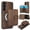 Brown, variant on Allytechgroup Detachable Cards Holder Case for Samsung Galaxy S25, RFID Blocking 2 In 1 Wallet PU Leather Case with Stand Compatible with Magsafe Shockproof Cover for Samsung Galaxy S25, Black