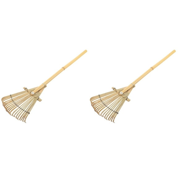 MLINS 2-Pack Handheld Gardening Rakes for Leaves and Soil, Durable Leaf Rake Set for Easy Yard Cleanup and Soil Spreading