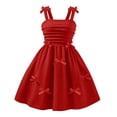 thumbnail image 4 of Xdegoge Girls Bow Detail Strap Dress with Pockets and Cinched Waist, Cute Princess Style for Weddings and Formal Events, 4 of 8