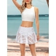thumbnail image 5 of Luxtrada Womens Swim Skirt Lace Crochet Skort Bikini Bottom (White,S), 5 of 9