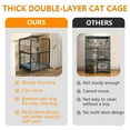 thumbnail image 6 of Flylapdo Iron Wire & Frame Cat Kennel 2-Tier Small-Cat Cages with Wheels & Ladder 37.4"x21.7"x28", 6 of 7