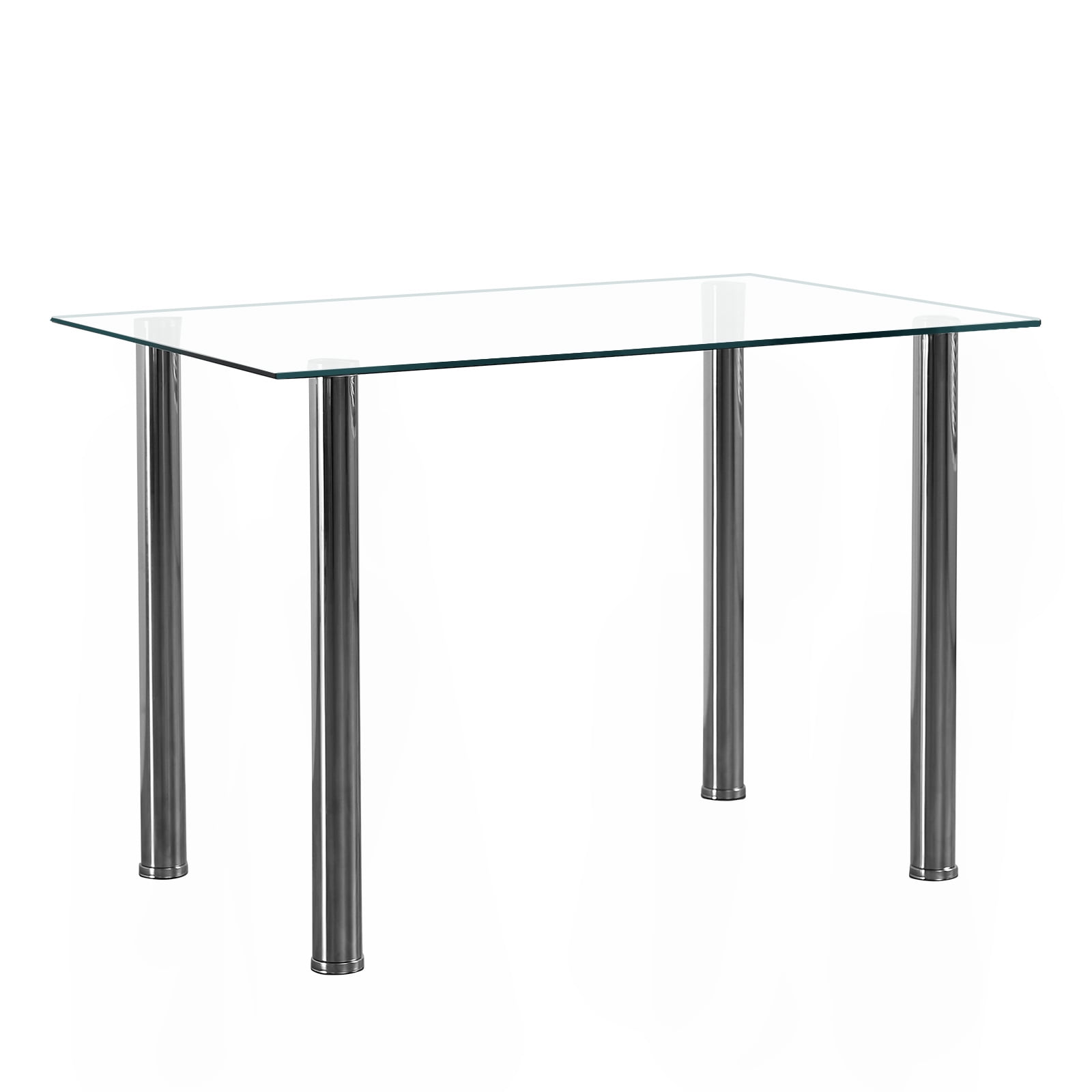 4 seat Rectangular Glass Dining Table Tempered Glass Kitchen Table