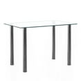 thumbnail image 4 of Tcbosik 43.3" Dining Table with Glass Top, Modern Rectangular Table with Metal Legs for Kitchen, Living Room, Transparent, 4 of 12