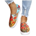 thumbnail image 4 of Zapatos de moda para mujer Zapatillas de lona planas con estampado floral informal, 4 of 7