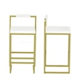 thumbnail image 6 of Set of 2 Creamy White Velvet Bar Stools with Gold Metal Frame, Counter Height Dining Chairs for Kitchen Island and Home Decor, 6 of 10
