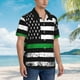 thumbnail image 3 of Fotbe American Flag Camisa Hawaiana para Hombre Unisex – Camisa Casual de Verano con Botones de Manga Corta de Algodón y Lino,Large, 3 of 7