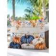 thumbnail image 6 of Outdoor Pillows Waterproof, Orange Blue Fall Bedding Throw Pillows with Insert for Couch Sofa Bed, Thanksgiving Pumpkin Botanical Vintage 16x16 Inch Pillowcases Decorative Patio Pillow Set of 1, 6 of 8