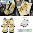 thumbnail image 3 of Yuyamidu Retro Sunflower Car Seat Cover Set 15 PCS Butterfly Steering Wheel Cover Seat Belt Cushion Pad Garbage Bag Air Vent Pocket Rearview Mirror Cover Coasters Keychain for SUV Van Sedan, 3 of 7