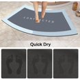 thumbnail image 3 of Alfombrilla de ducha de esquina, alfombrilla de baño curvada de diatomita superabsorbente, alfombrilla de baño de esquina antideslizante con forma de abanico para salida de ducha, gris, 45, 3 of 5