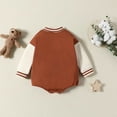 thumbnail image 4 of Mercatoo Baby Boy Girl Fall Outfit Zipper Long Sleeved Baseball Jacket Romper with Pocket Toddler Casual Clothes Set, 4 of 9